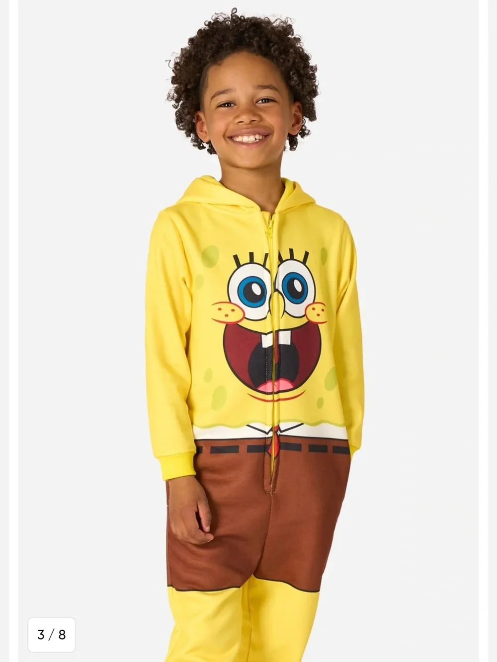 OppoSuits Yellow & Brown SpongeBob Kids One-Piece Footie